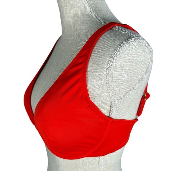 Boden Bright Red Voop Cup Underwire Supportive Bikini Top - Picture 6 of 11